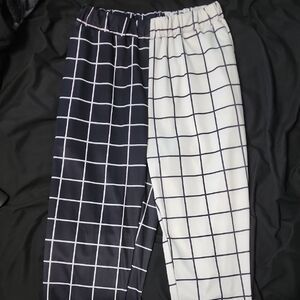 Black and White Grid Pattern Pants